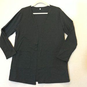 Women's Sweater Jacket Soft Lightweight Gray Size L